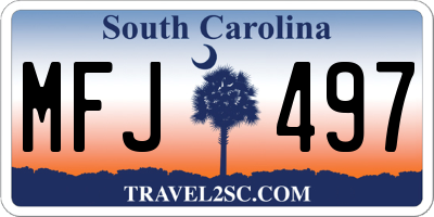SC license plate MFJ497