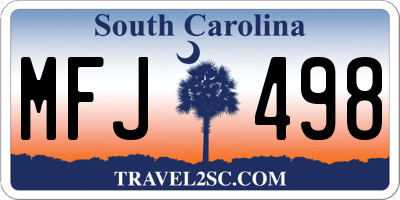 SC license plate MFJ498