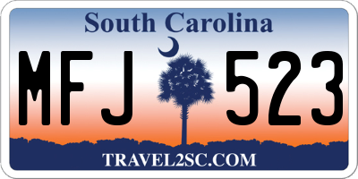 SC license plate MFJ523