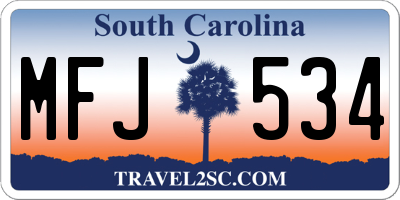 SC license plate MFJ534