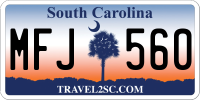 SC license plate MFJ560
