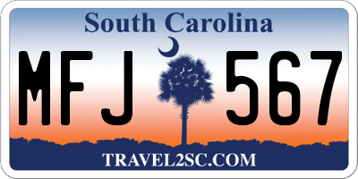 SC license plate MFJ567