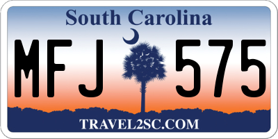 SC license plate MFJ575