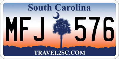 SC license plate MFJ576