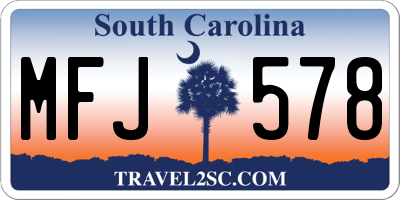 SC license plate MFJ578