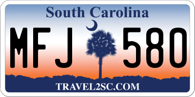 SC license plate MFJ580