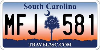 SC license plate MFJ581