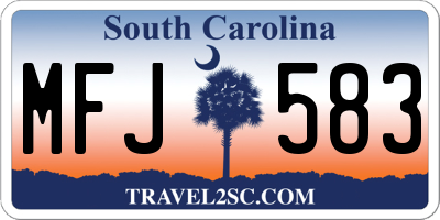 SC license plate MFJ583