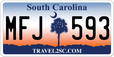 SC license plate MFJ593