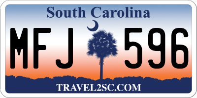 SC license plate MFJ596
