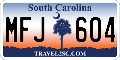 SC license plate MFJ604