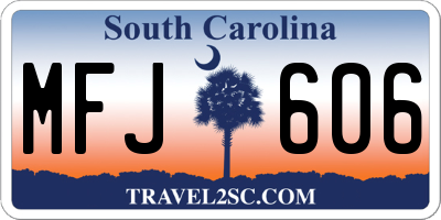 SC license plate MFJ606
