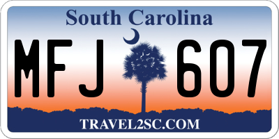 SC license plate MFJ607