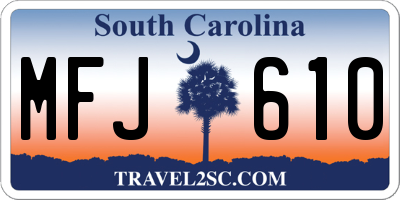 SC license plate MFJ610