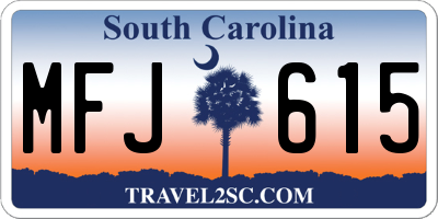 SC license plate MFJ615