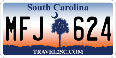 SC license plate MFJ624