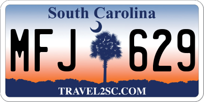 SC license plate MFJ629