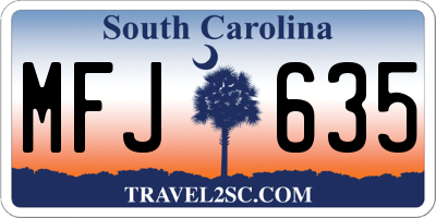 SC license plate MFJ635