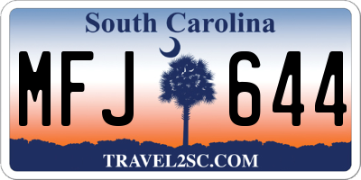 SC license plate MFJ644