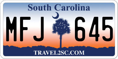 SC license plate MFJ645