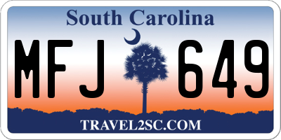 SC license plate MFJ649