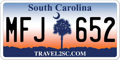 SC license plate MFJ652