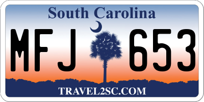 SC license plate MFJ653