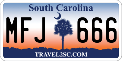 SC license plate MFJ666