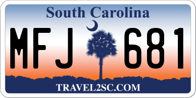 SC license plate MFJ681