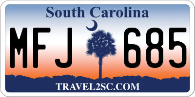 SC license plate MFJ685