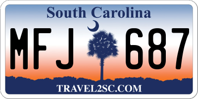 SC license plate MFJ687