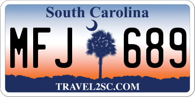 SC license plate MFJ689