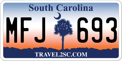 SC license plate MFJ693