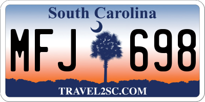 SC license plate MFJ698