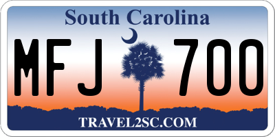 SC license plate MFJ700