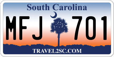 SC license plate MFJ701