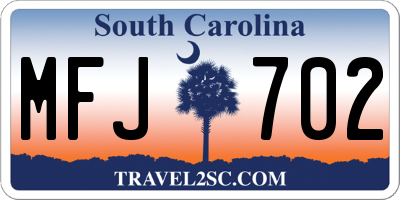 SC license plate MFJ702