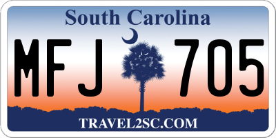 SC license plate MFJ705