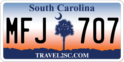 SC license plate MFJ707