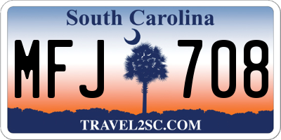 SC license plate MFJ708