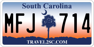 SC license plate MFJ714