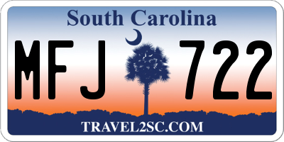SC license plate MFJ722