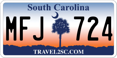 SC license plate MFJ724