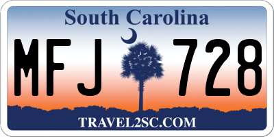 SC license plate MFJ728