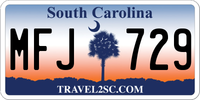 SC license plate MFJ729
