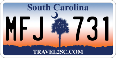 SC license plate MFJ731
