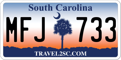 SC license plate MFJ733