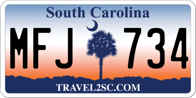 SC license plate MFJ734