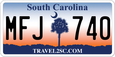 SC license plate MFJ740