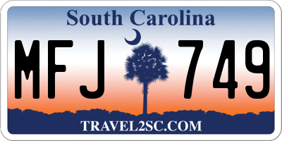SC license plate MFJ749